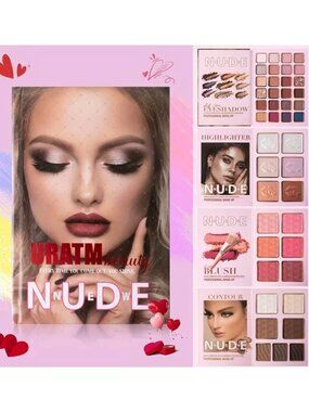 URATM Beauty Makeup Face Kit Eyeshadow Blush Highlighter Contour 43 Shades